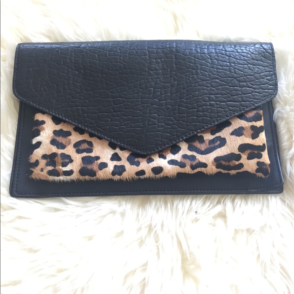 Leather and calfskin banana republic clutch