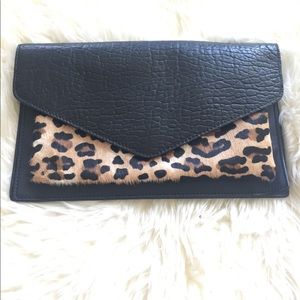 Leather and calfskin banana republic clutch