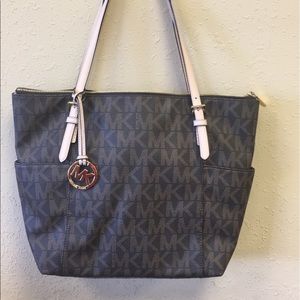 *SOLD*MK Brown Logo Tote Jet Set
