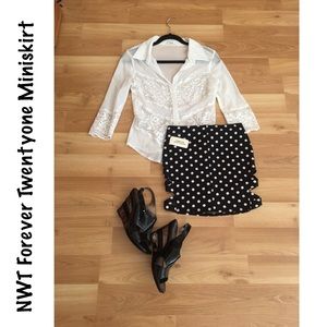 Forever Twenty-one miniskirt black/white polka dot