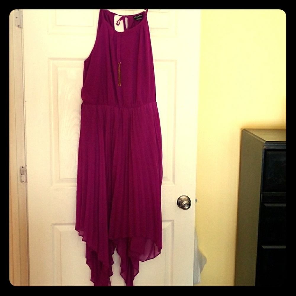 City Chic Flirty Hem Pleated Dress