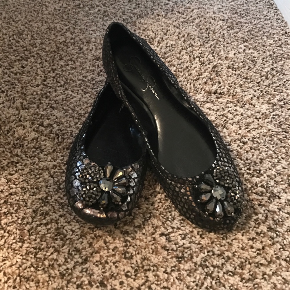 Jessica Simpson Flats Size 8 black / silver