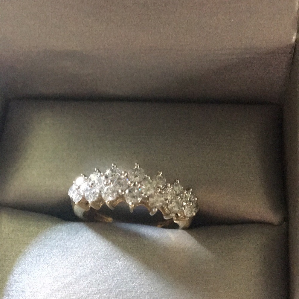 Yellow gold size 6 diamond wedding band