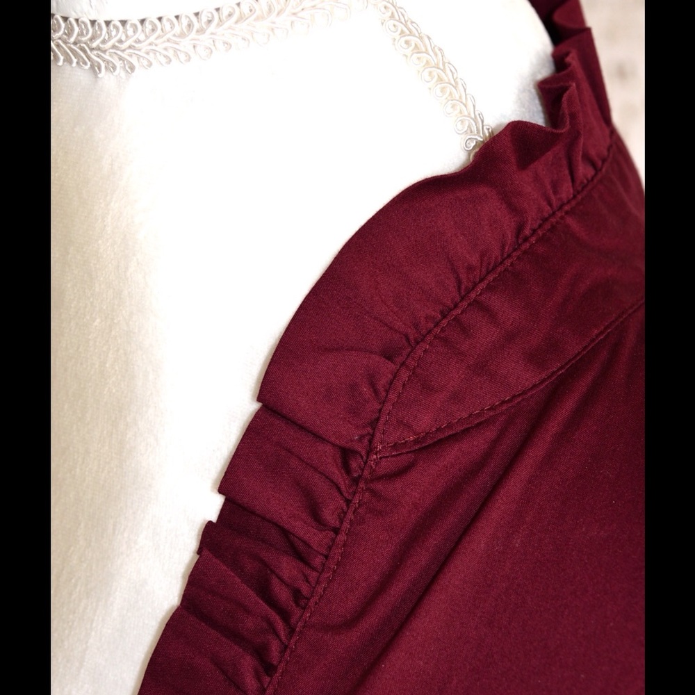 Burgundy Ruffle Blouse