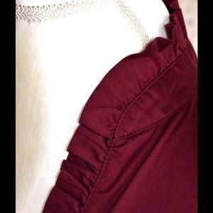 Burgundy Ruffle Blouse