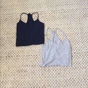 ASOS grey and navy crop top tank set