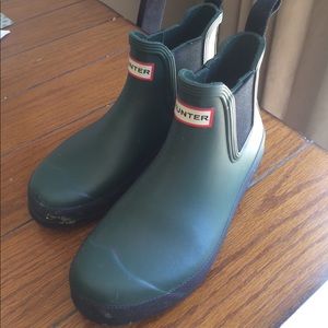Green Hunter Chelsea boots