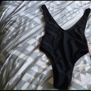 New High leg Low back Black Swimsuit!