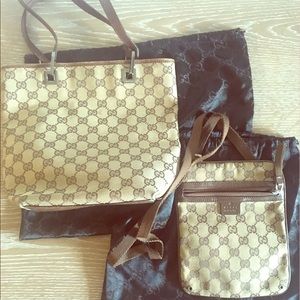 Authentic Gucci Monogram Tote and Crossbody