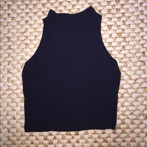 ASOS turtle neck crop top tank - navy blue
