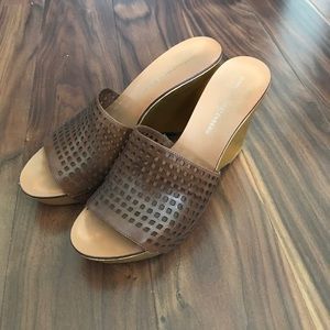 Diane von Furstenberg Brown Leather wedges