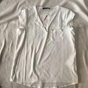 Ivanka Trump White Blouse with Gold Detail
