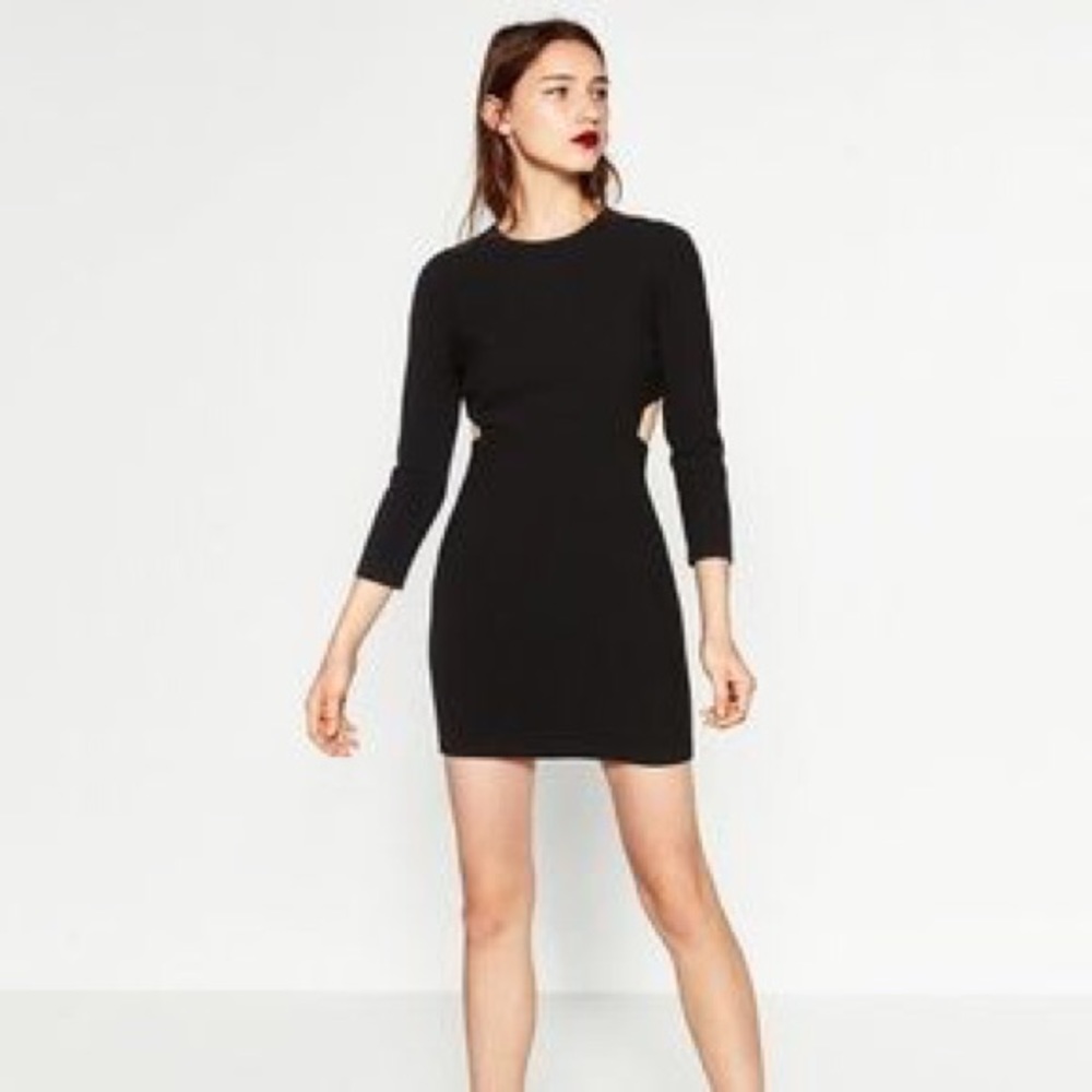 Zara cut out black shift dress BNWT size M