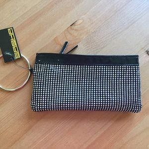 Sasha black wristlet clutch purse