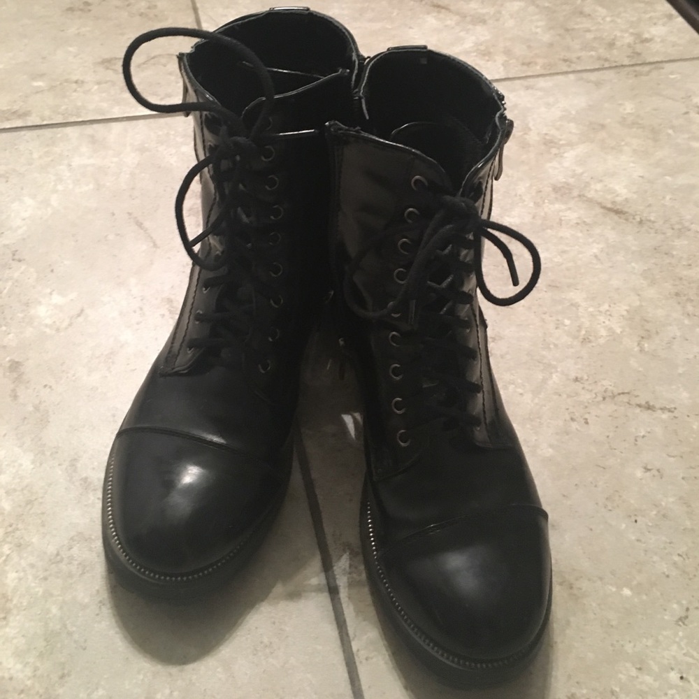 Black combat boots