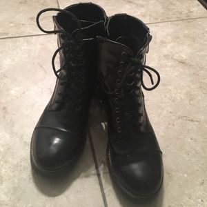 Black combat boots