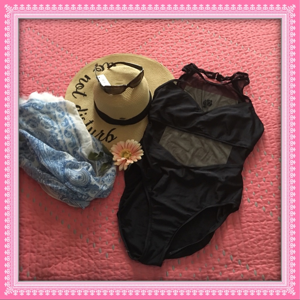 Vintage Jantzen black peekaboo black swimsuit