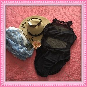 Vintage Jantzen black peekaboo black swimsuit