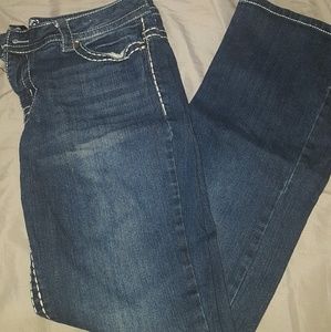 Thick stitch jeans