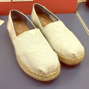 Toms Alpargata Platform Espadrille Flats - Neutral