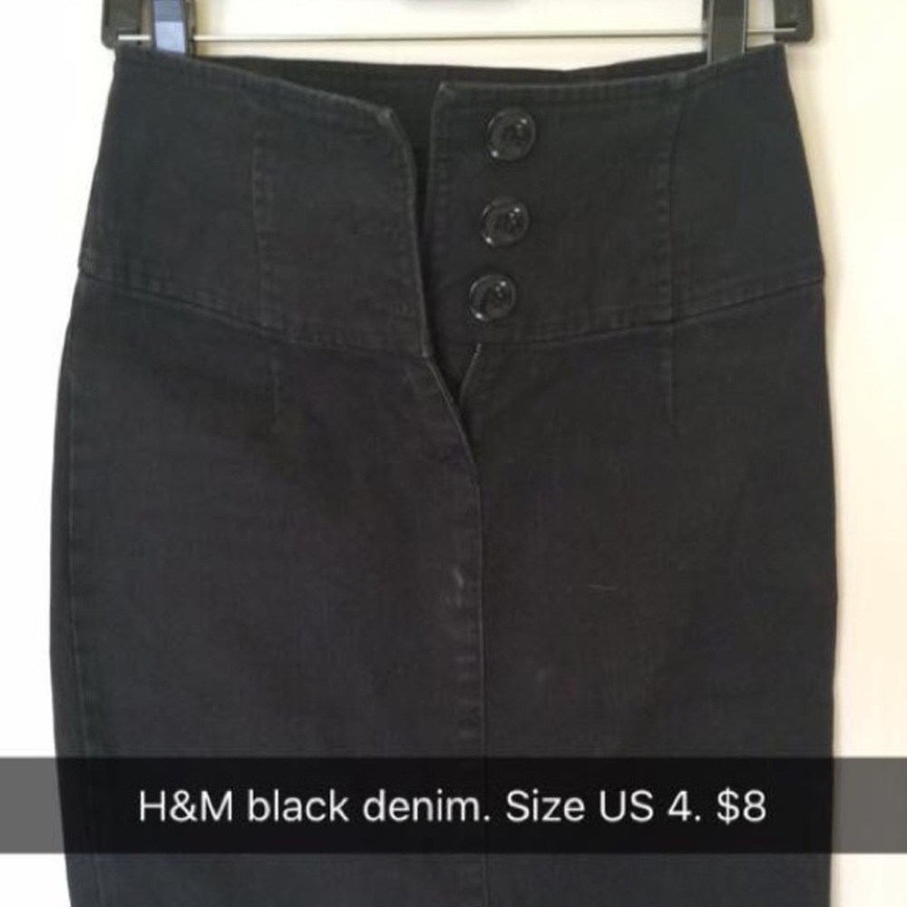 Black Denim pencil skirt