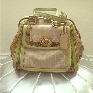 COACH collectible Bonnie Cashin straw, python bag