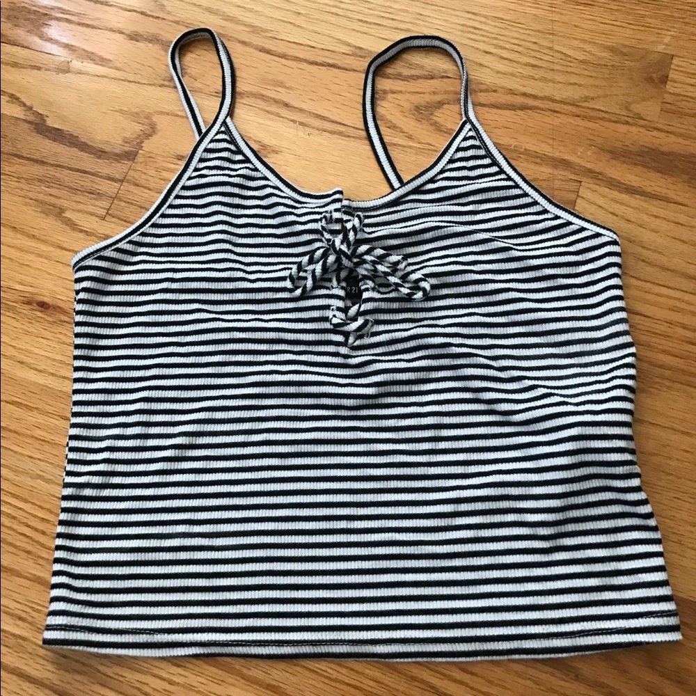 Black and white stripes tank top