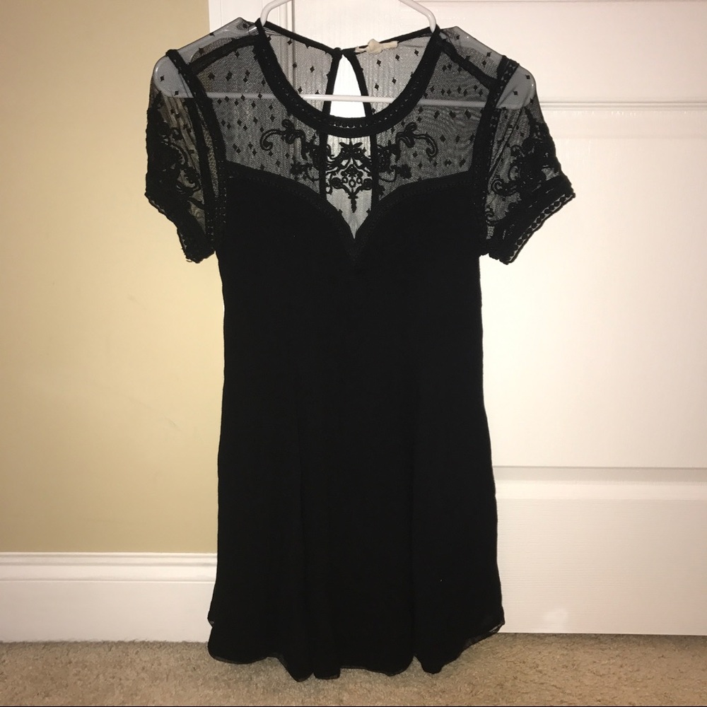 black dress with mesh