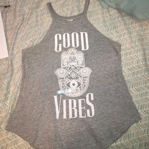 Gray and white tank top