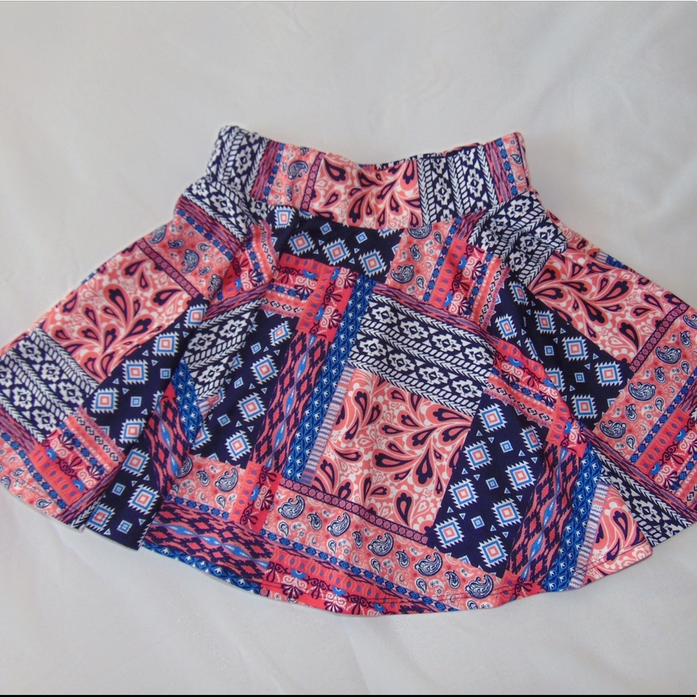 Western Print skater skirt NWOT