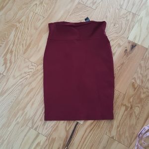 Seduction Burgandy Pencil Skirt