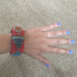 Red Beaded Bangle
