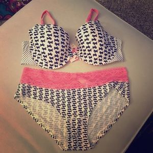 Victoria's Secret Scottie Dog Bra and Panty Set