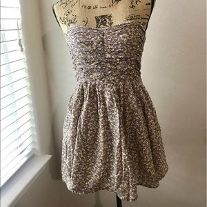 Zara Floral Sweetheart Top Mini Dress