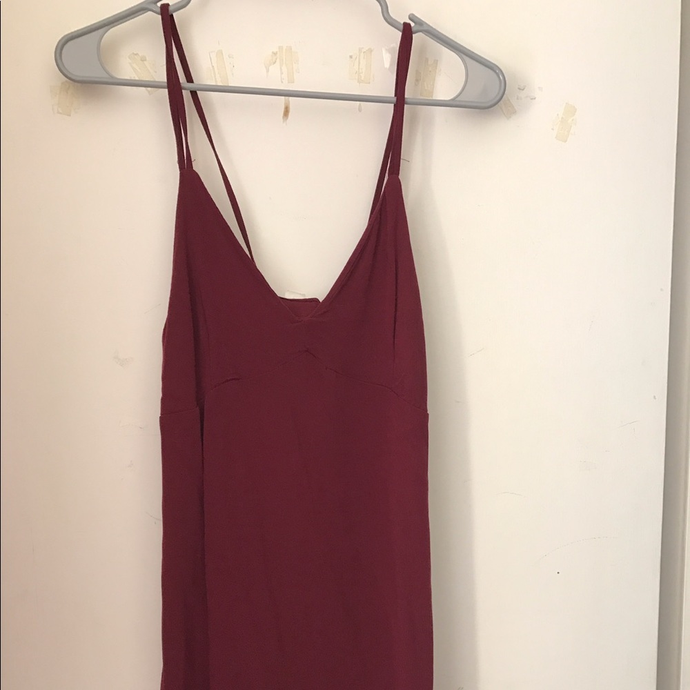 Strappy maroon dress