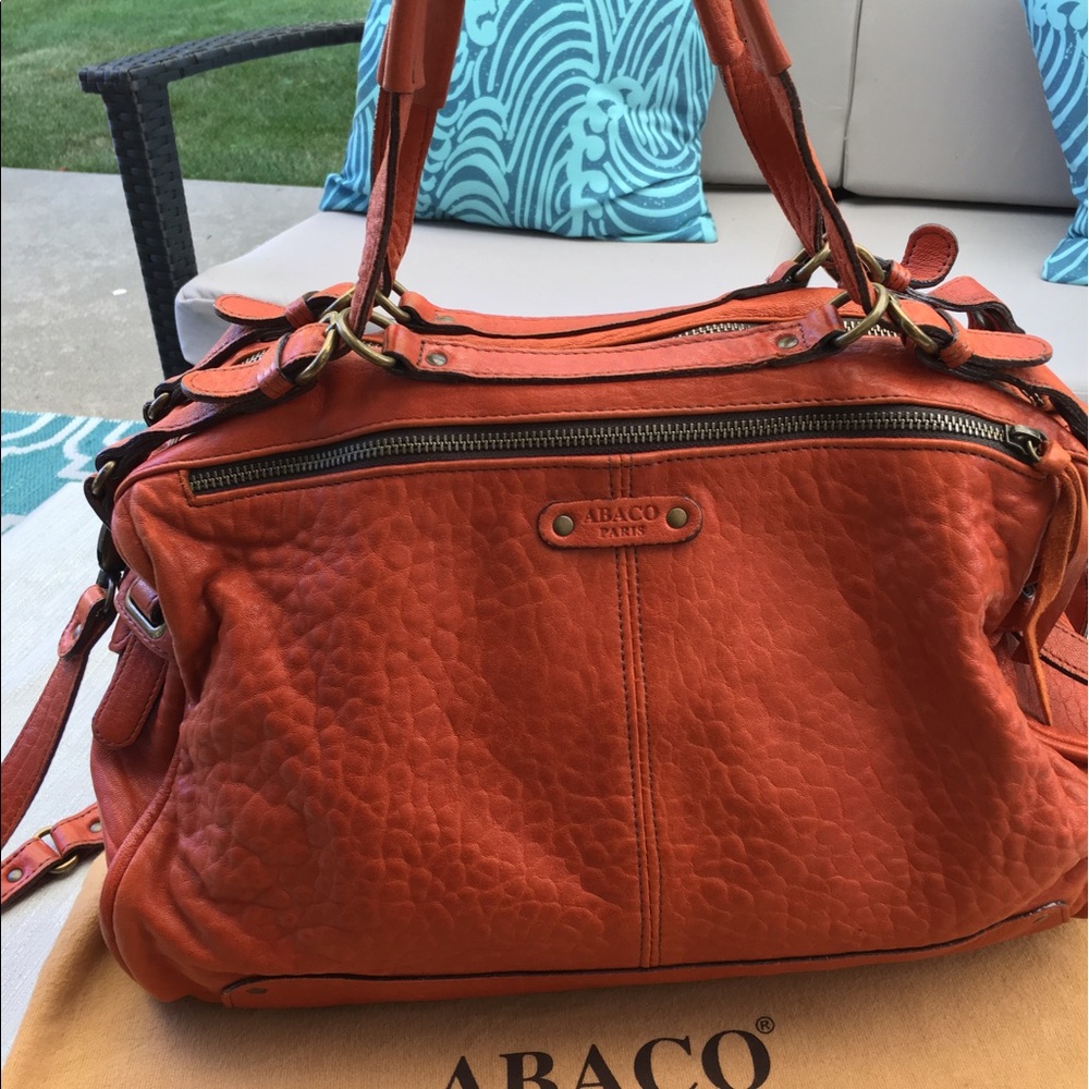 Abaco Leather Handbag, Burnt Orange