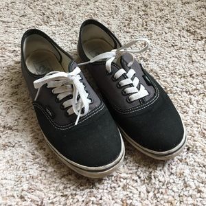 Black and gray VANS