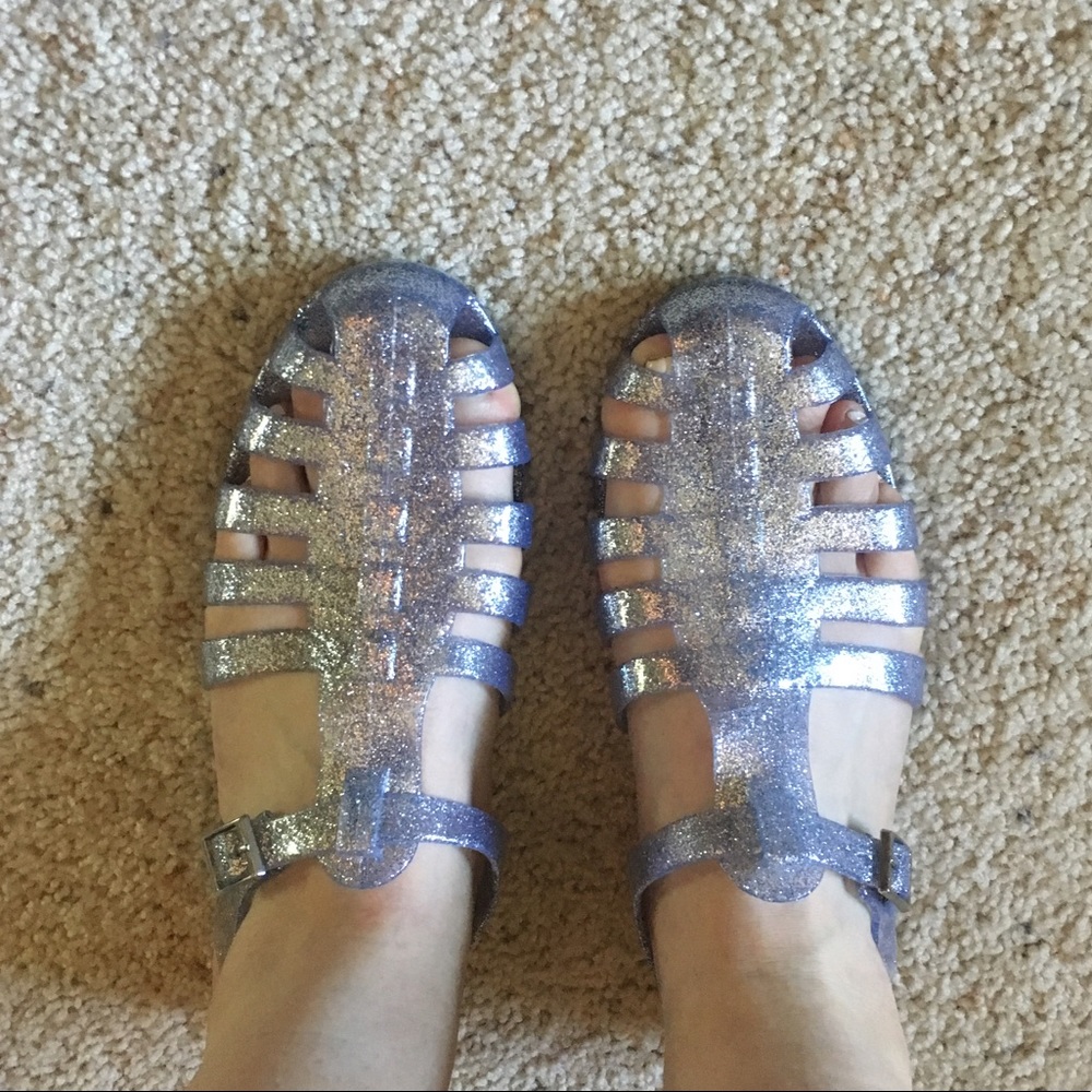 Silver Jelly Sandles