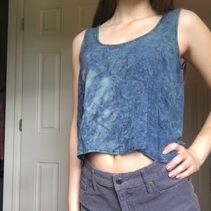 🔥CLOSET CLOSING Distressed Denim Cropped Tank