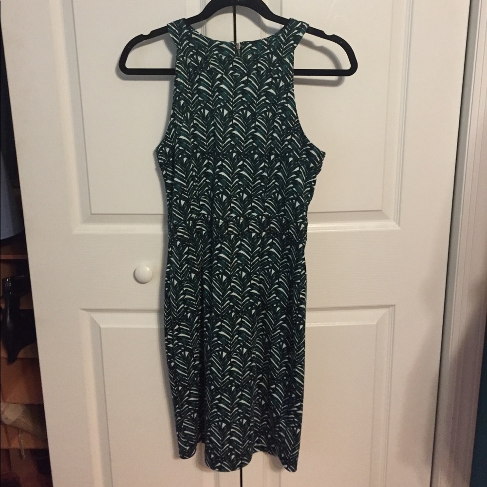 Leaf Print Midi Dress