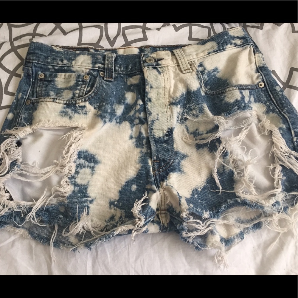 Levi's acid washed high top shorts.