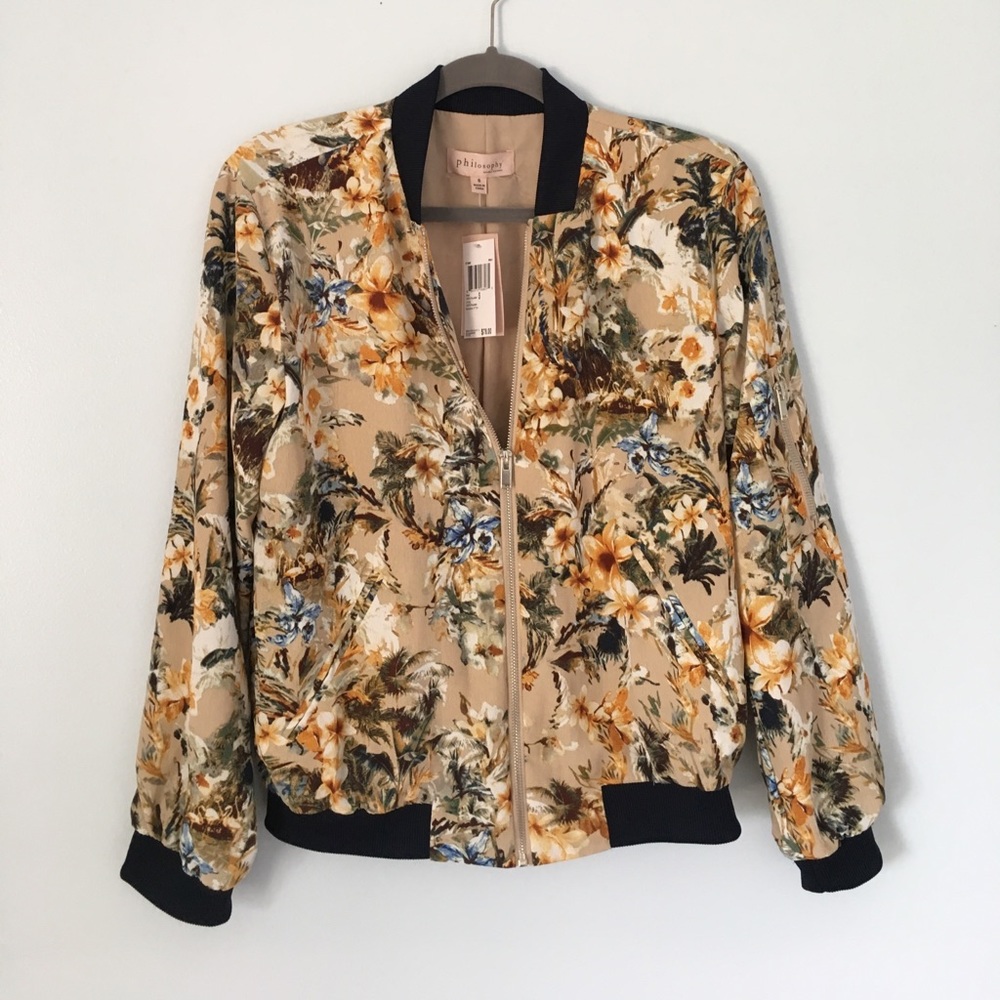 Philosophy Beige Floral Print Jacket