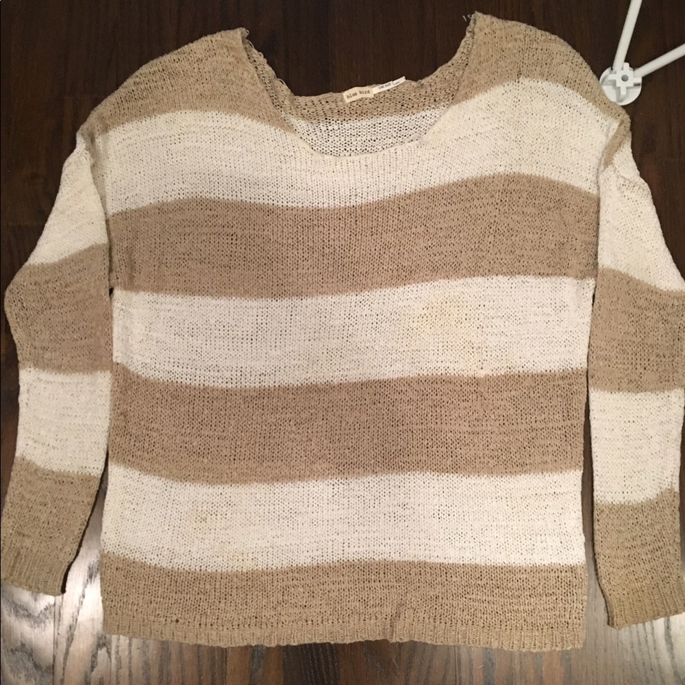 Neutral Knit Striped Sweater