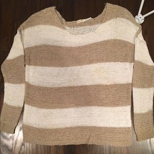Neutral Knit Striped Sweater