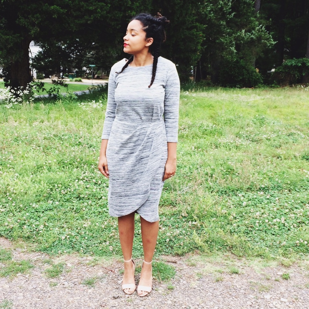 CATO Grey Merle Wrap Dress