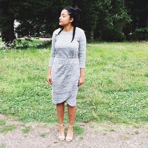 CATO Grey Merle Wrap Dress