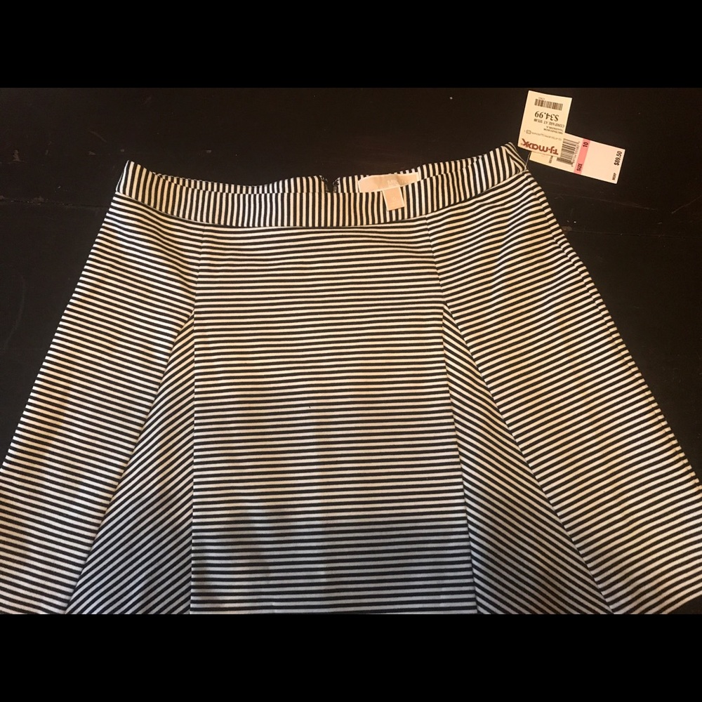 Michael Kors NWT size 10 striped A-line mini skirt