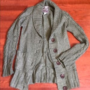 Green Billabong Cable Knit Sweater