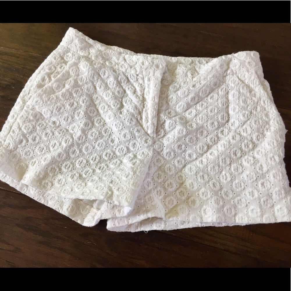 DVF white eyelet shorts!