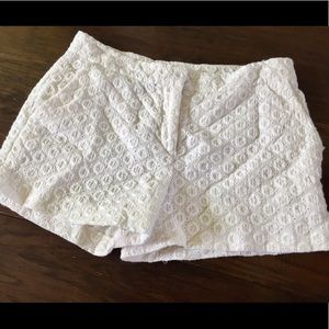 DVF white eyelet shorts!